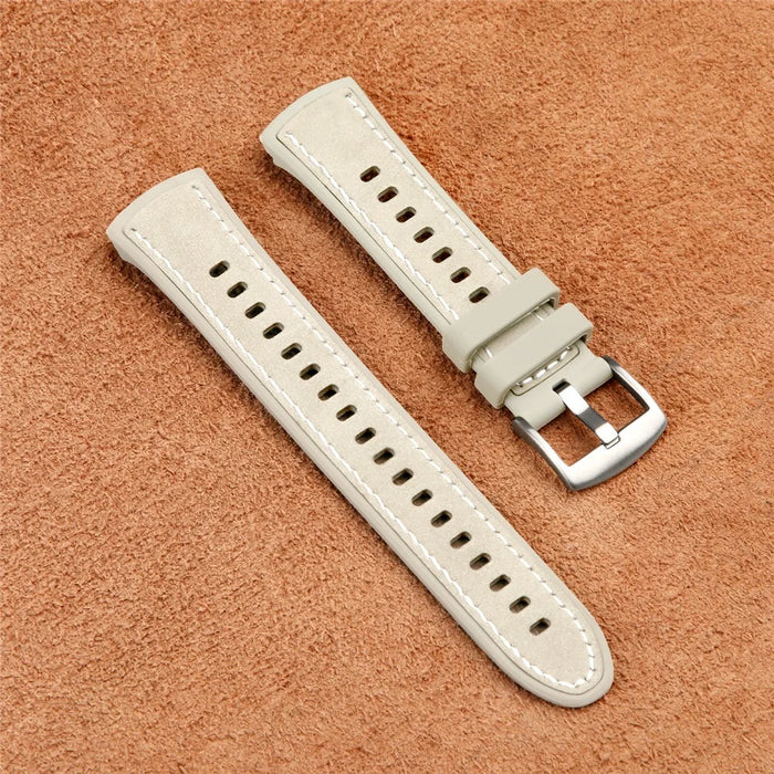 For Huawei Watch 5 42mm Watch Band Microfiber Leather Silicone Adjustable Wrist Strap - White - 3