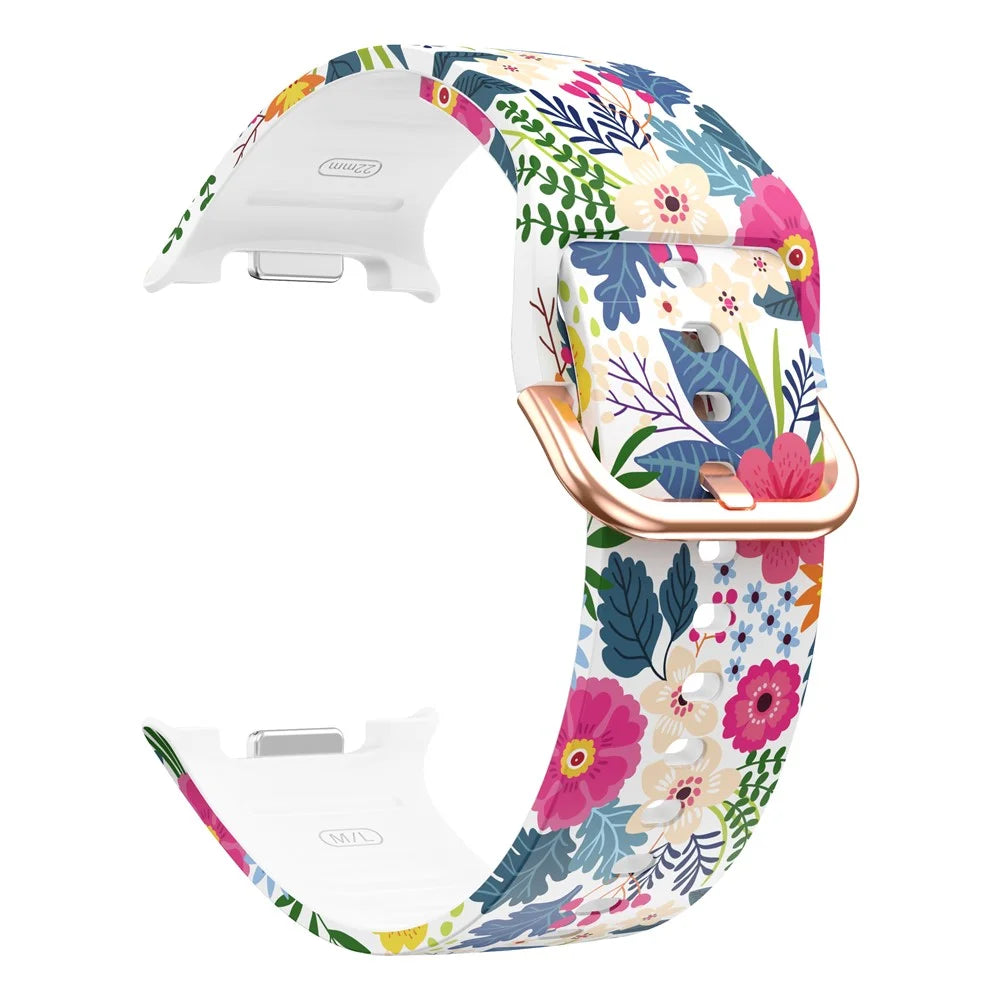 Silicone Strap for Samsung Galaxy Watch8 44mm / 40mm / 8 Classic 46mm Pattern Printing Replacement Watch Band - Flowers - 2