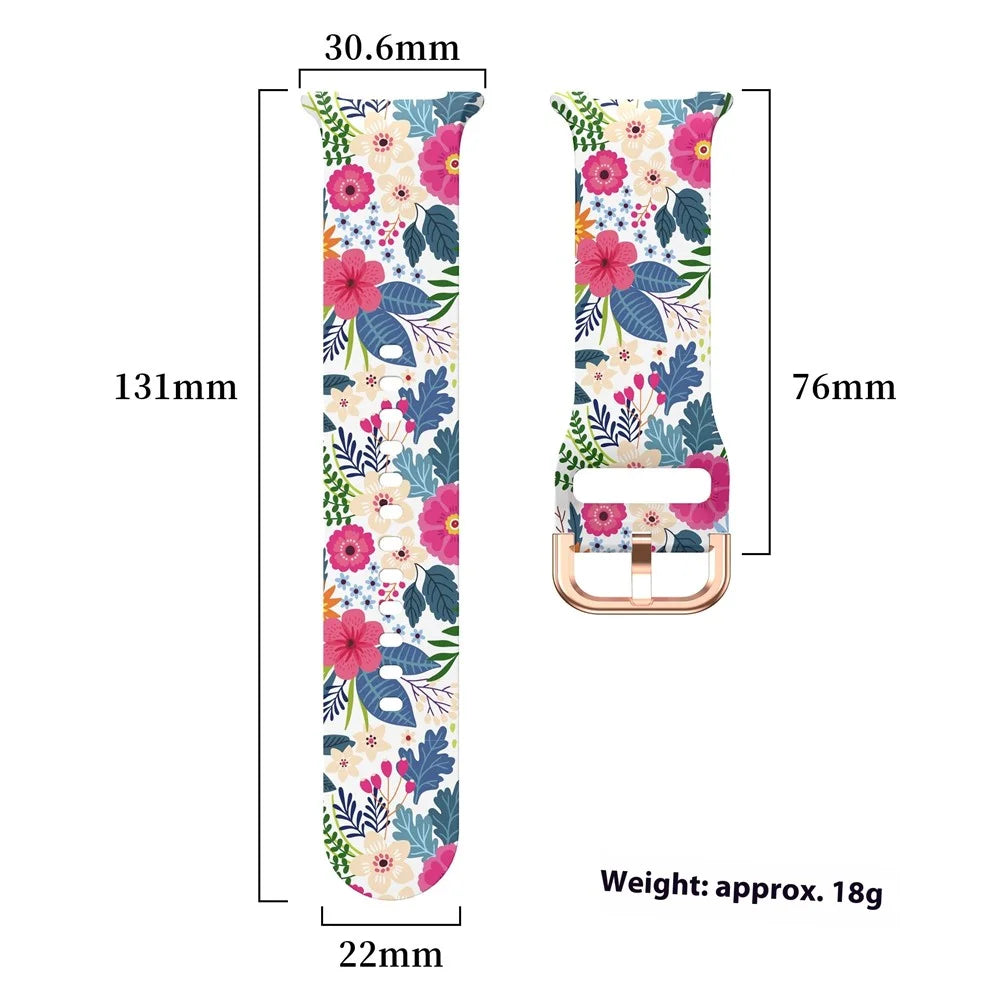 Silicone Strap for Samsung Galaxy Watch8 44mm / 40mm / 8 Classic 46mm Pattern Printing Replacement Watch Band - Flowers - 6