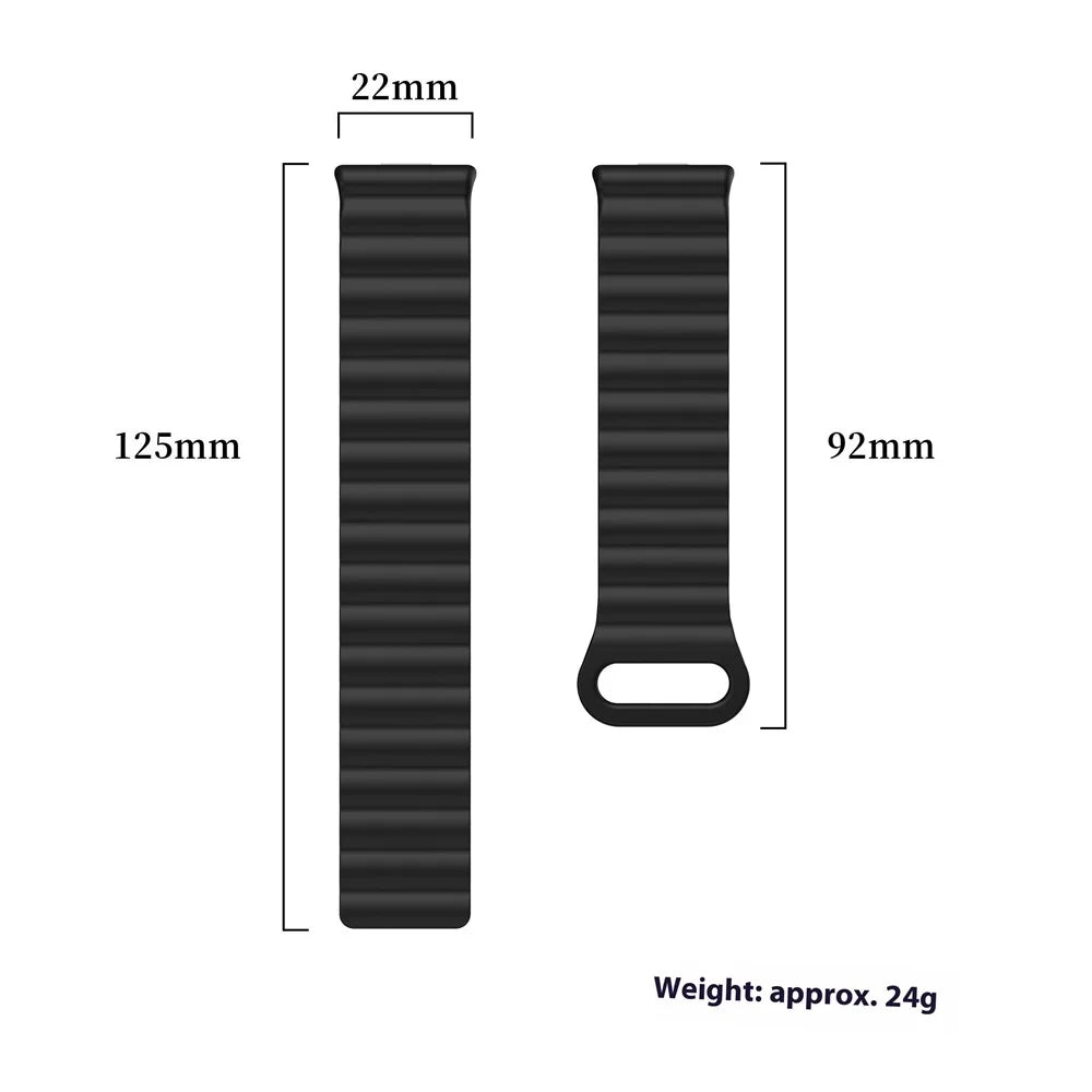 For Huawei Watch Fit 4 Pro / 4 / 3 Magnetic Band Wave Pattern Adjustable Replacement Silicone Watch Strap - Black - 6