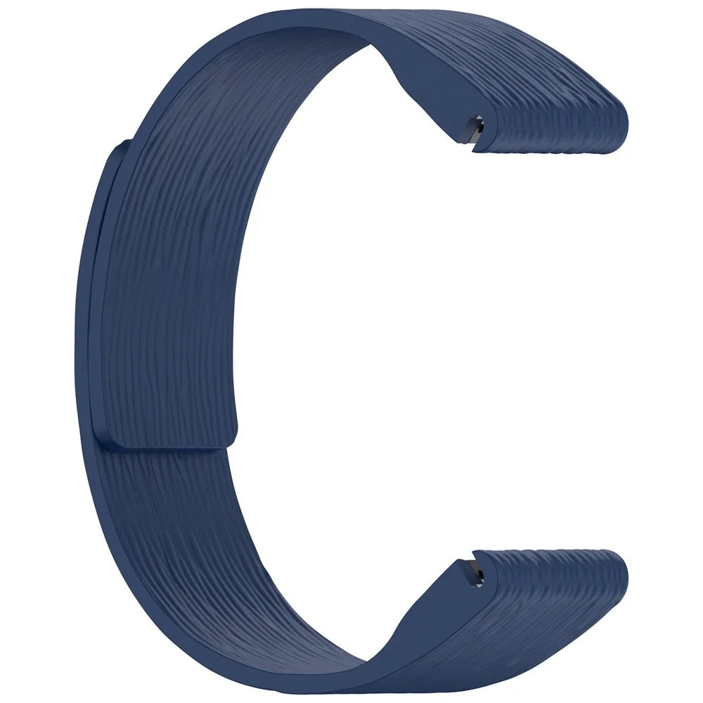 26mm Magnetic Watch Band for Garmin quatix 8 51mm / epix Pro 51mm / Fenix 7X / 7X Pro 51mm Quick Release Silicone Strap Stripe Pattern - Midnight Blue - 3