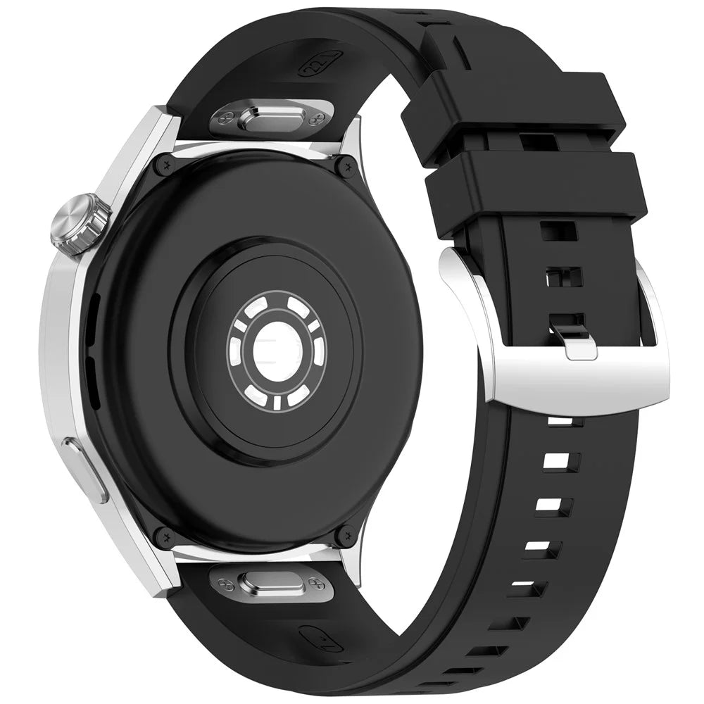 Solid Color Watch Band for Huawei Watch GT 6 / GT 5 Pro / GT 5 46mm Quick Release Silicone Strap - Black - 1