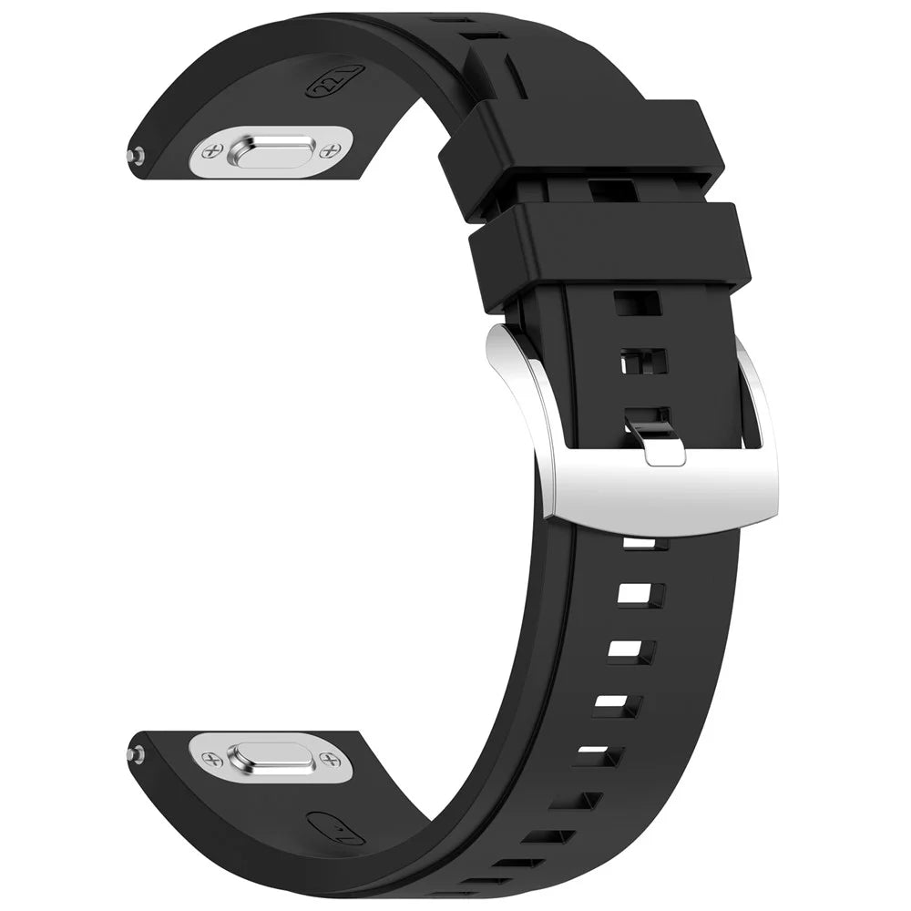 Solid Color Watch Band for Huawei Watch GT 6 / GT 5 Pro / GT 5 46mm Quick Release Silicone Strap - Black - 2