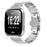 Watch Band for Fitbit Versa  /  Versa Lite  /  Versa 2 Stainless Steel Strap with X-Shaped Butterfly Clasp - Silver - 3