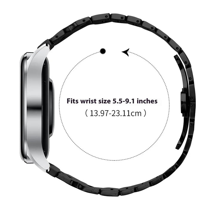 Stainless Steel Watch Band For Samsung Galaxy Watch 46mm Electroplating Strap with X-Shaped Butterfly Clasp - Black - 7
