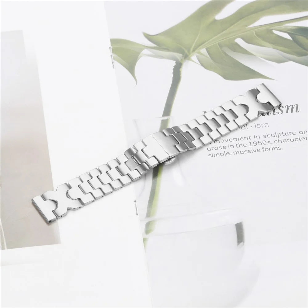 For Huawei Watch GT 4 46mm  /  Watch Ultimate Watch Band Stainless Steel Strap with X-Shaped Butterfly Clasp - Silver - 6
