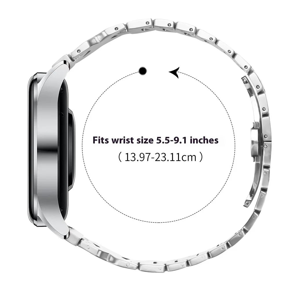 For Huawei Watch GT 4 46mm  /  Watch Ultimate Watch Band Stainless Steel Strap with X-Shaped Butterfly Clasp - Silver - 7