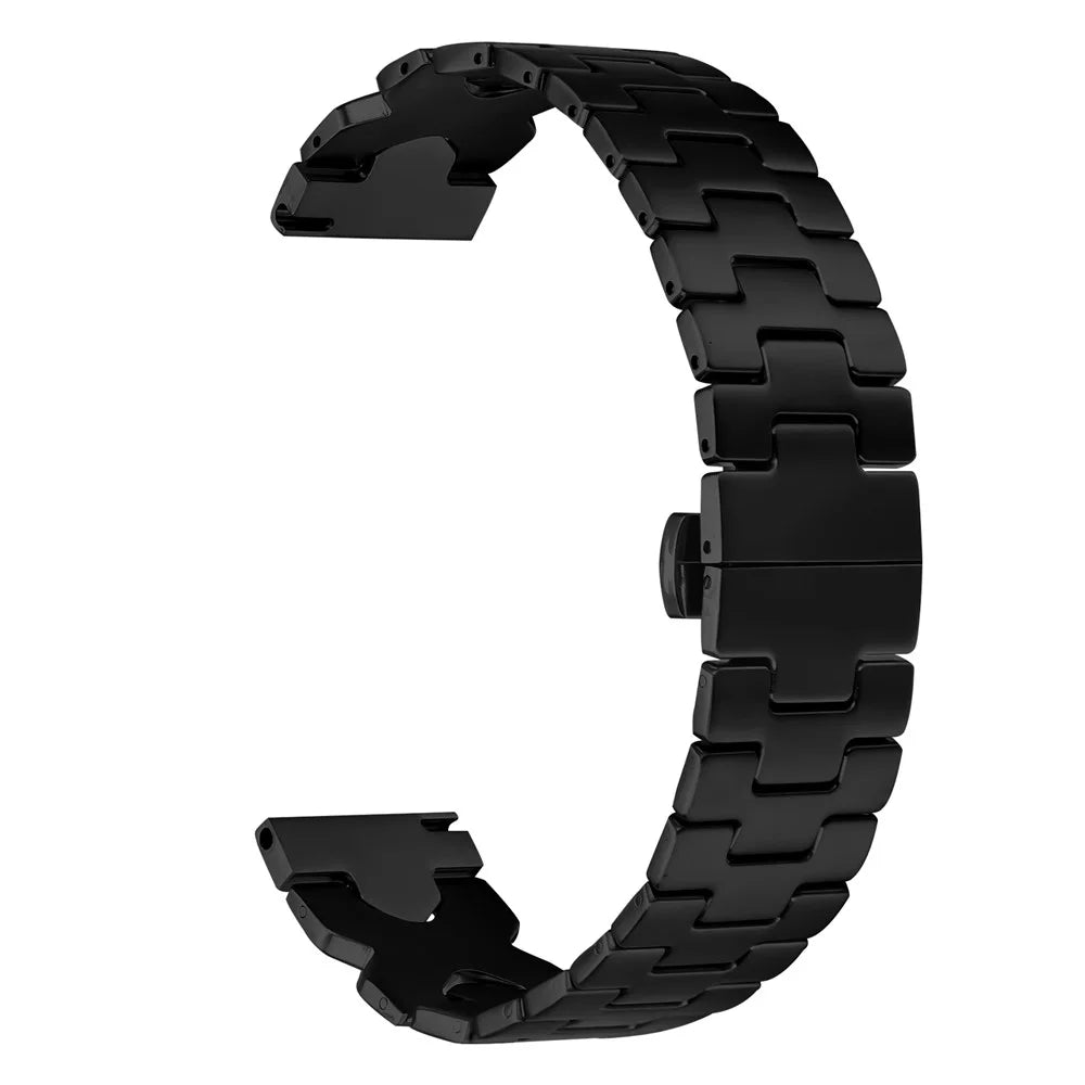 Stainless Steel Watch Band For Huawei Watch GT 4 46mm  /  Watch Ultimate Electroplating Strap with X-Shaped Butterfly Clasp - Black - 1