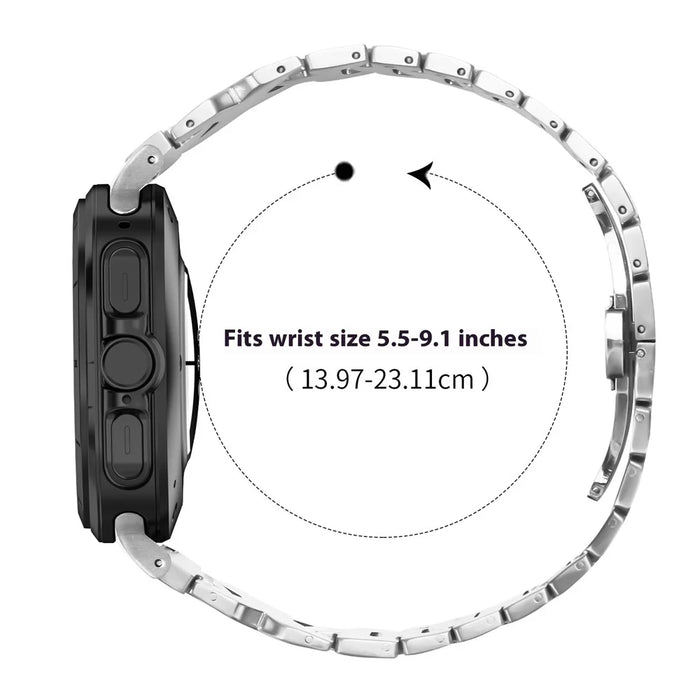 Watch Band for Samsung Galaxy Watch Ultra2 47mm / Watch Ultra (2025) 47mm / Watch Ultra 47mm Stainless Steel Strap with X-Shaped Butterfly Clasp - Silver - 7