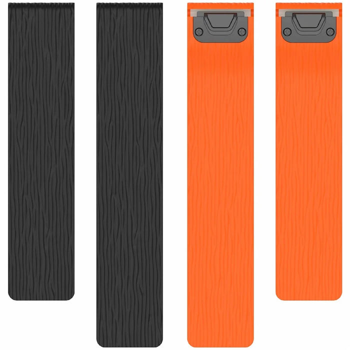 For Garmin Instinct E 40mm / Fenix 8 43mm Watch Band Quick Release Silicone Magnetic Strap - Black  /  Orange - 5
