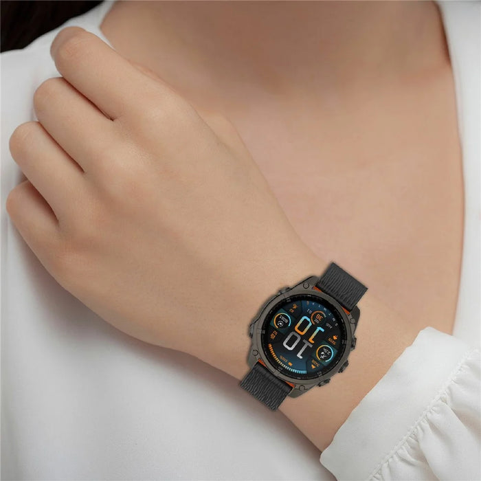 For Garmin Instinct E 40mm / Fenix 8 43mm Watch Band Quick Release Silicone Magnetic Strap - Black  /  Orange - 6