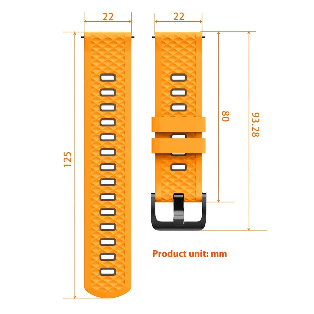 22mm Silicone Watch Band for Huawei Watch GT 5 46mm / GT 5 Pro 46mm / Samsung Galaxy Watch3 45mm Diamond Texture Dual Color Strap - Yellow / Grey - 6