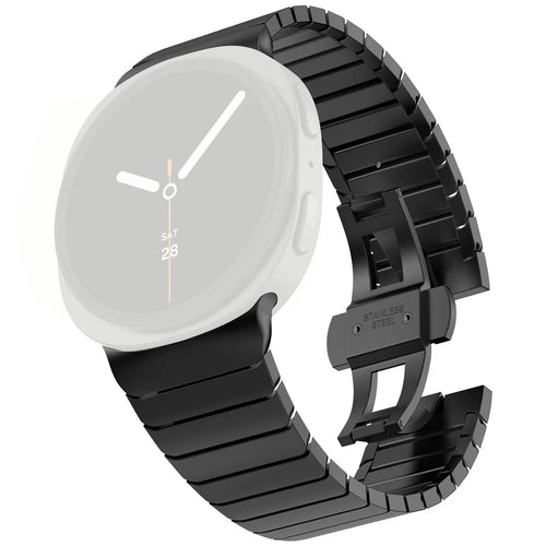 Titanium Alloy Watch Band for Samsung Galaxy Watch8 Classic 46mm / Watch8 44mm / 40mm Strap with Butterfly Clasp - Black - 1