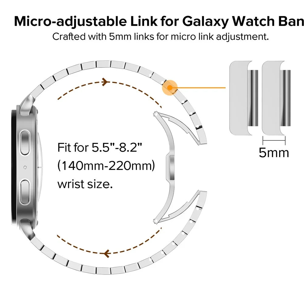 Titanium Alloy Watch Band for Samsung Galaxy Watch8 Classic 46mm / Watch8 44mm / 40mm Strap with Butterfly Clasp - Black - 6