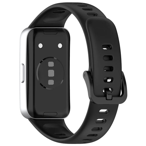 Silicone Watch Band for Huawei Band 10 / 10 NFC / 9 / 9 NFC / 8 / 8 NFC Replacement Bracelet Strap with Pin Buckle - Black - 1