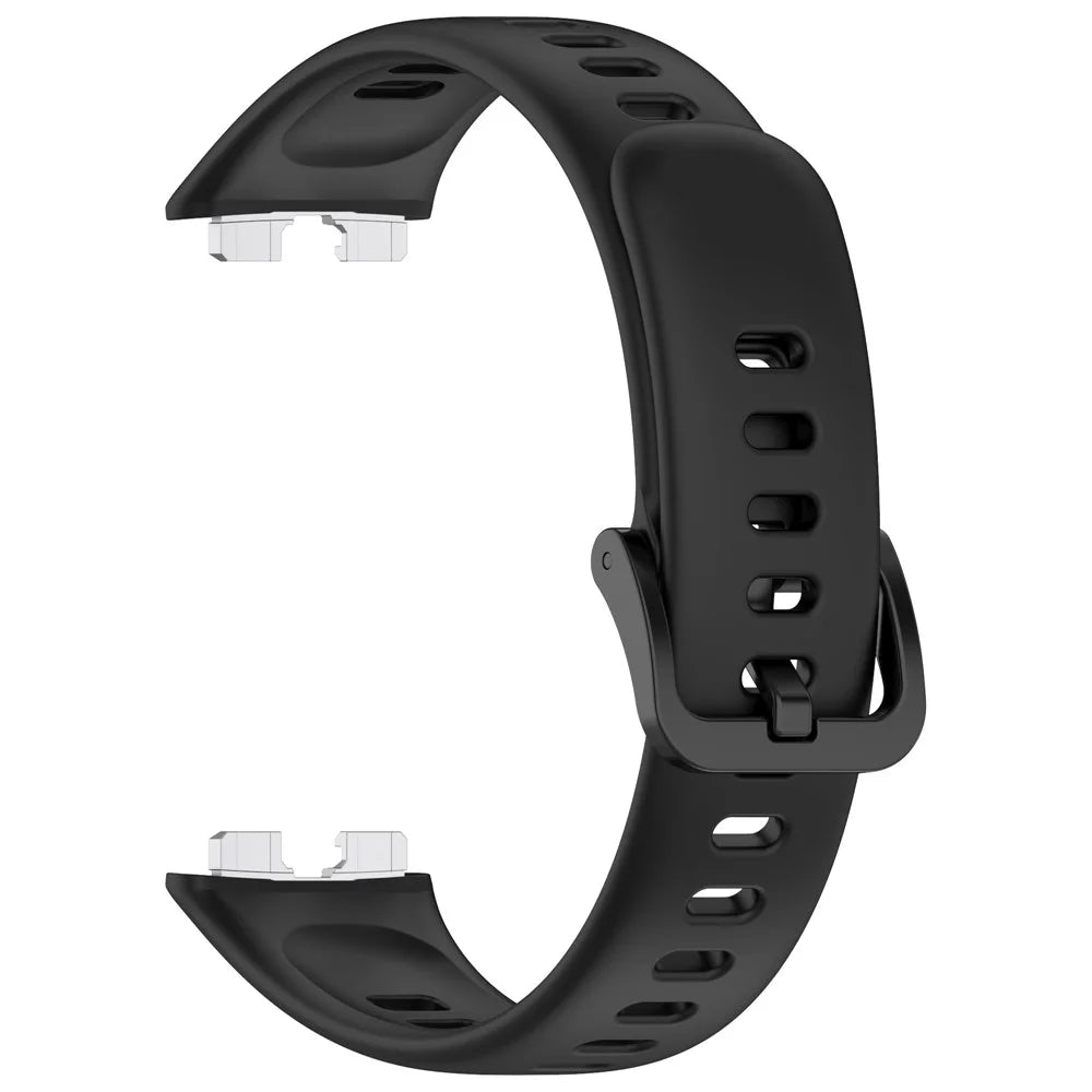 Silicone Watch Band for Huawei Band 10 / 10 NFC / 9 / 9 NFC / 8 / 8 NFC Replacement Bracelet Strap with Pin Buckle - Black - 3