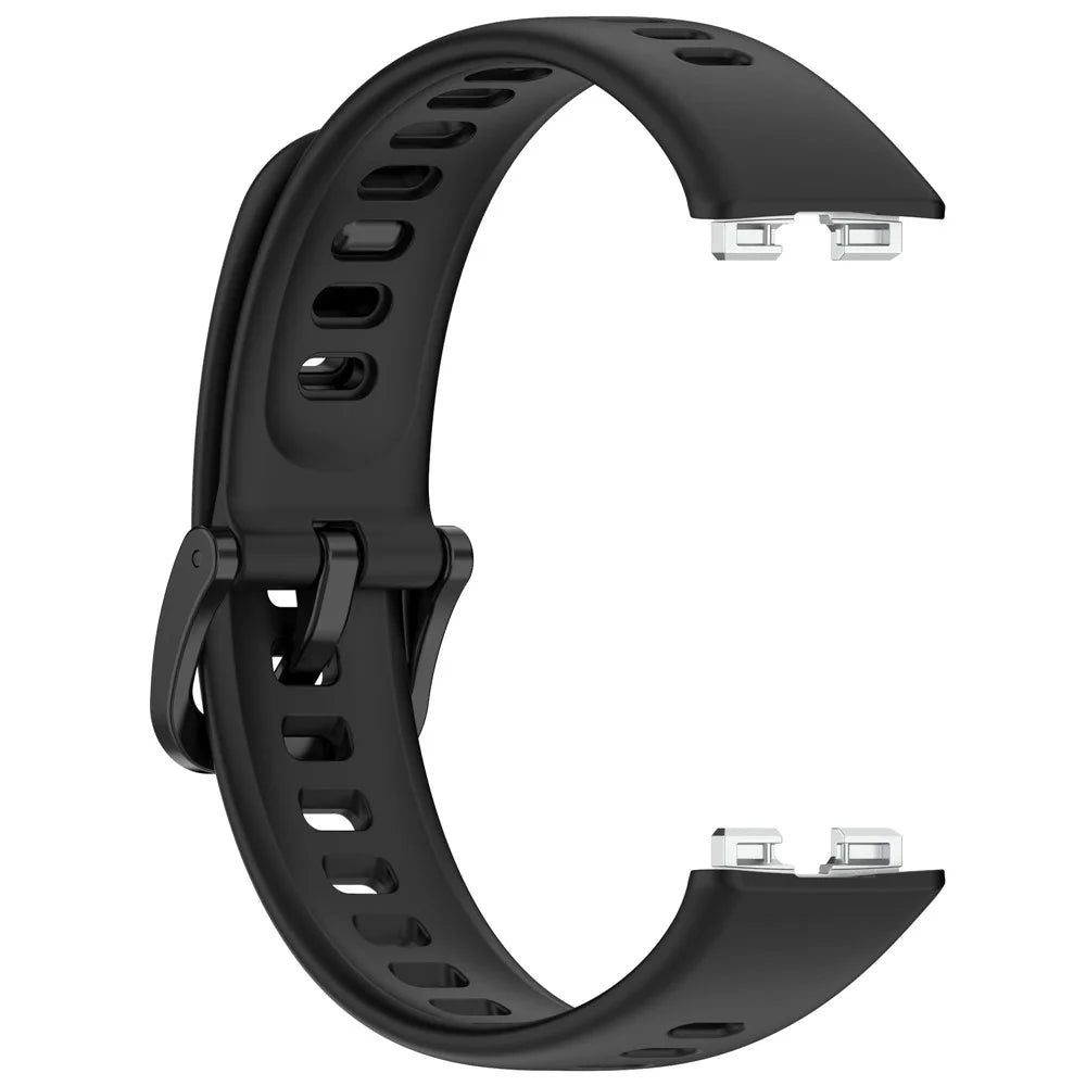 Silicone Watch Band for Huawei Band 10 / 10 NFC / 9 / 9 NFC / 8 / 8 NFC Replacement Bracelet Strap with Pin Buckle - Black - 4