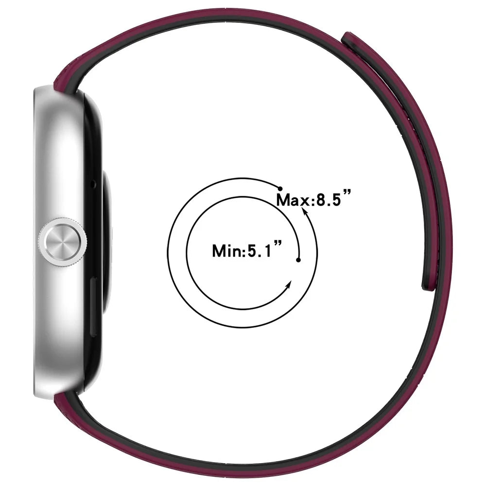 Magnetic Watch Band for Xiaomi Smart Band 10 Pro / 9 Pro / 8 Pro / Redmi Watch 6 / 5 / 4 Litchi Texture Silicone Wrist Strap - Pink  /  Blue - 5