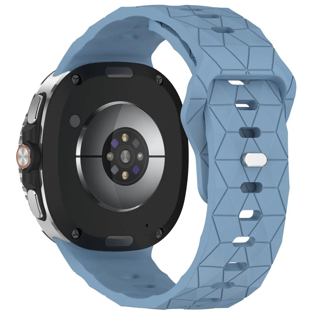 Silicone Strap for Samsung Galaxy Watch8 Classic 46mm / Watch8 44mm / 40mm Football Pattern Watch Band with Stainless Steel Buckle - Blue - 1