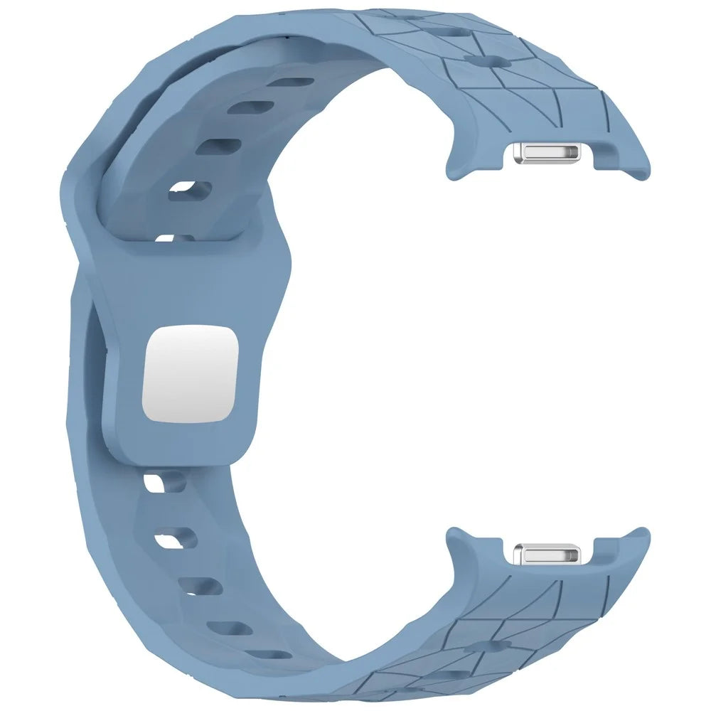 Silicone Strap for Samsung Galaxy Watch8 Classic 46mm / Watch8 44mm / 40mm Football Pattern Watch Band with Stainless Steel Buckle - Blue - 3
