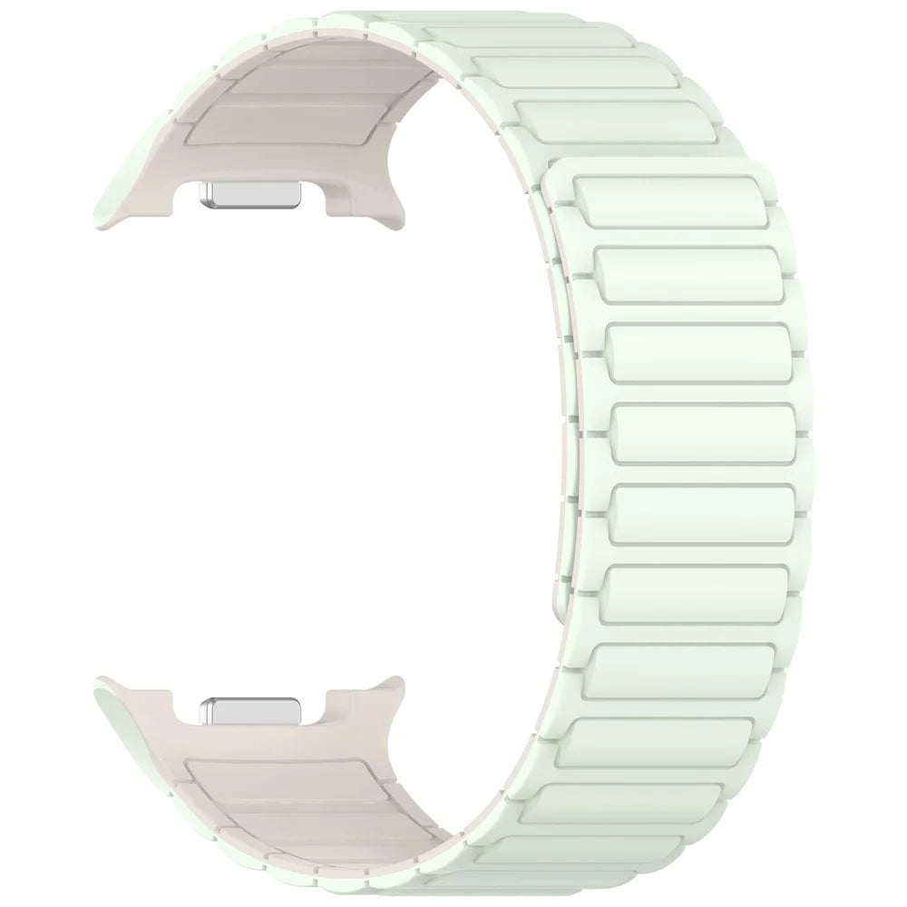 Magnetic Silicone Strap for Samsung Galaxy Watch8 Classic 46mm / Watch8 44mm / 40mm Adjustable Watch Band - Mint Green / Starlight - 2