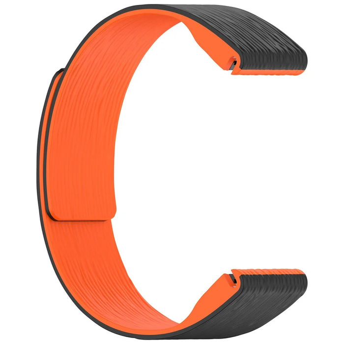Watch Band For Garmin Fenix 8S / 6S / 6S Pro / 5S / 5S Plus Quick Release Silicone Magnetic Strap - Black  /  Orange - 3