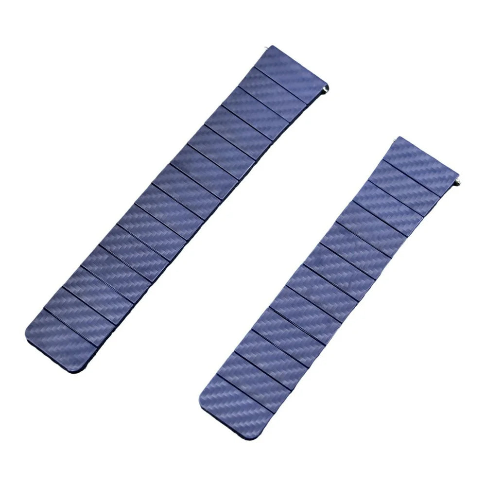 22mm Carbon Fiber Watch Band for Huawei Watch GT 5 Pro 46mm / GT 5 46mm / GT 4 46mm / GT 3 46mm / GT 2 46mm Magnetic Wrist Strap - Blue - 1
