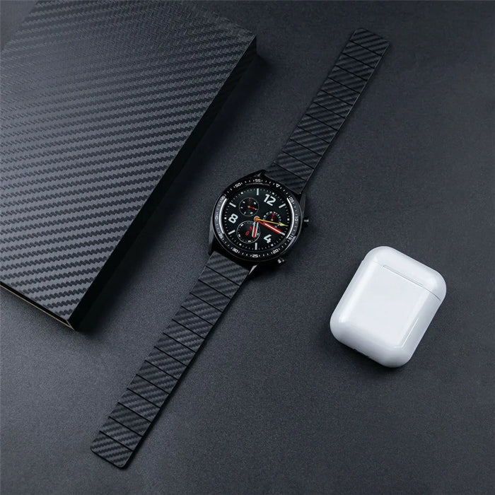 22mm Carbon Fiber Watch Band for Huawei Watch GT 5 Pro 46mm / GT 5 46mm / GT 4 46mm / GT 3 46mm / GT 2 46mm Magnetic Wrist Strap - Blue - 7