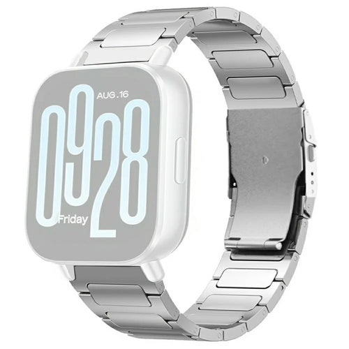 Titanium Alloy Watchband for Xiaomi Smart Band 10 Pro / 9 Pro / 8 Pro / Redmi Watch 6 / 5 / 4 H-Shaped Buckle Wrist Strap - Silver - 1
