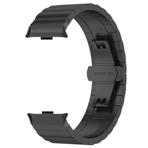 Stainless Steel Watch Band for Xiaomi Smart Band 10 Pro / 9 Pro / 8 Pro / Redmi Watch 6 / 5 / 4 Butterfly Clasp Wrist Strap - Black - 1