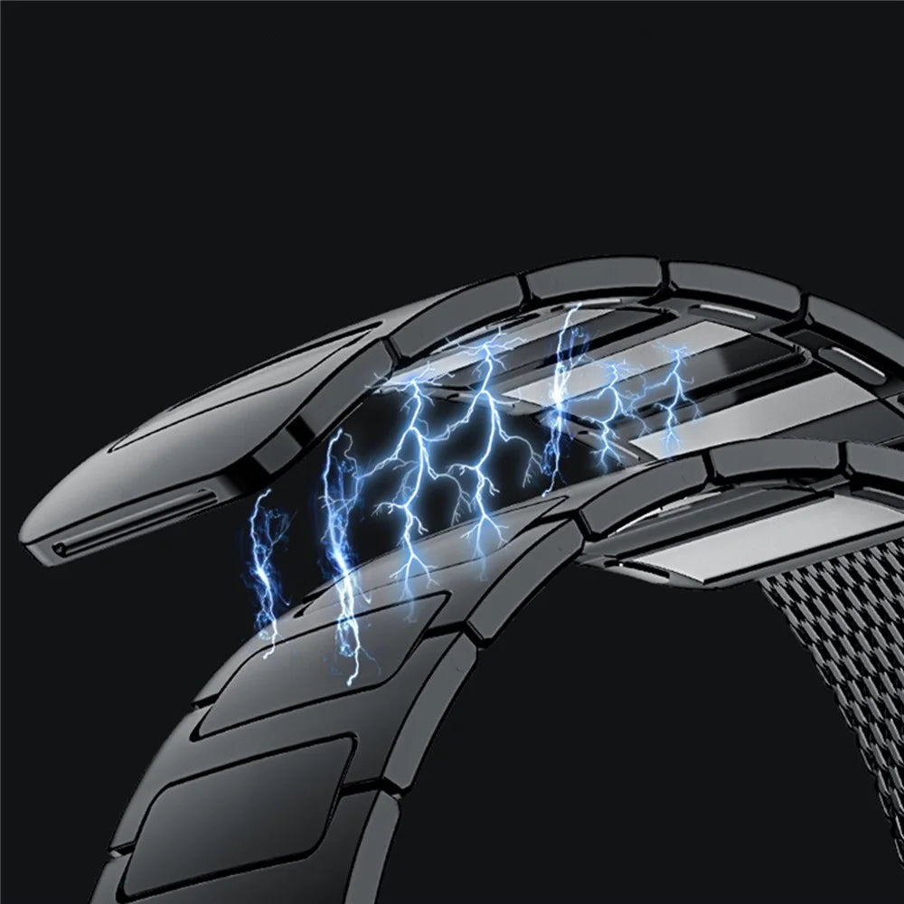 Magnetic Braided Strap for Huawei Watch Fit 4 Pro / Fit 4 / Fit 3 Stainless Steel Watch Band - Black - 3
