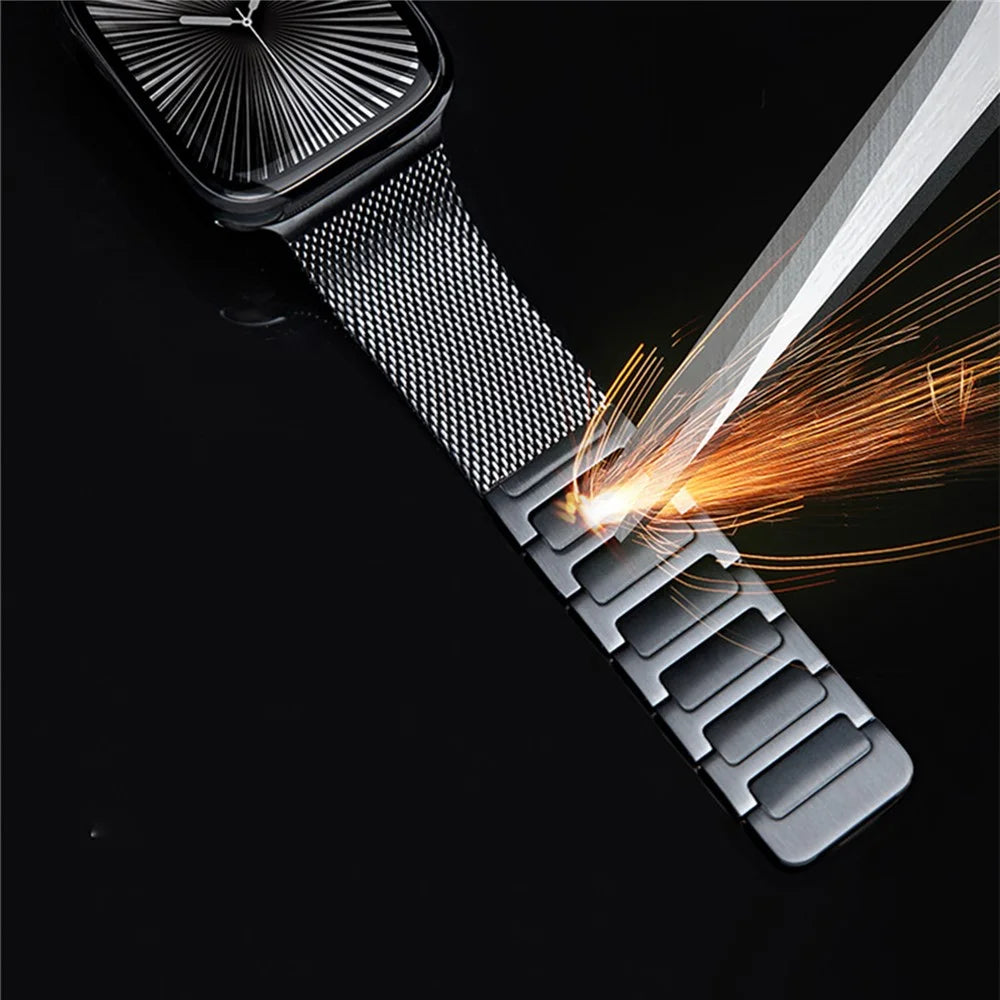 Magnetic Braided Strap for Huawei Watch Fit 4 Pro / Fit 4 / Fit 3 Stainless Steel Watch Band - Black - 4
