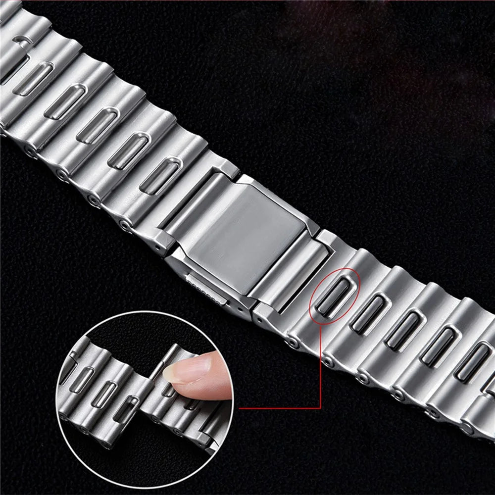 Ocean Wave Watchband for Apple Watch Ultra 3 2 1 49mm / Series 11 10 46mm / 9 8 7 45mm / SE3 SE2 SE 6 5 4 44mm / 3 2 1 42mm Magnetic Stainless Steel Strap - Black - 6