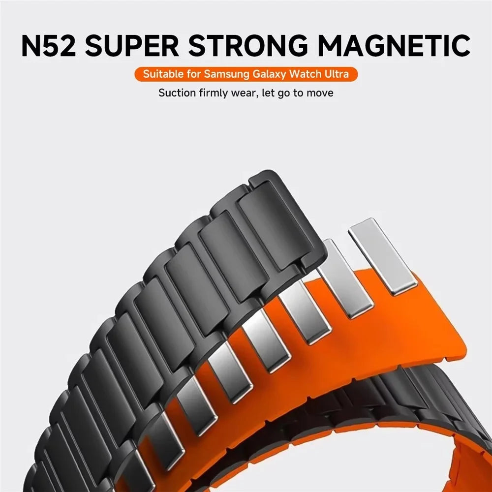 For Huami Amazfit T-Rex 3 A2322 Magnetic Silicone Watch Band Dual Color Adjustable Strap - Black / Orange - 3
