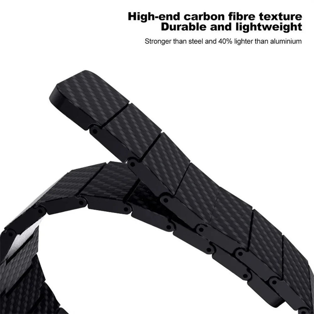 For Huawei Watch Fit 2 Carbon Fiber Watch Band Magnetic Wrist Strap - Black - 4