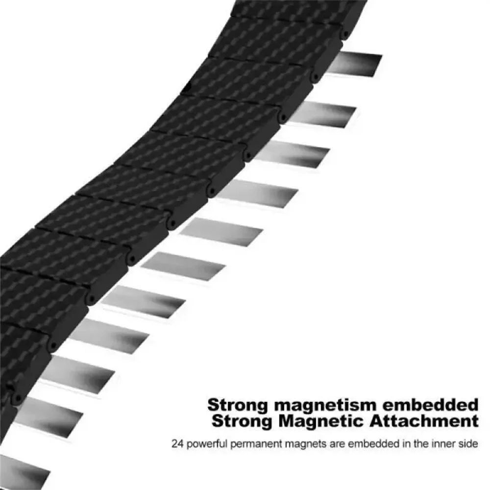 For Huawei Watch Fit 2 Carbon Fiber Watch Band Magnetic Wrist Strap - Black - 5