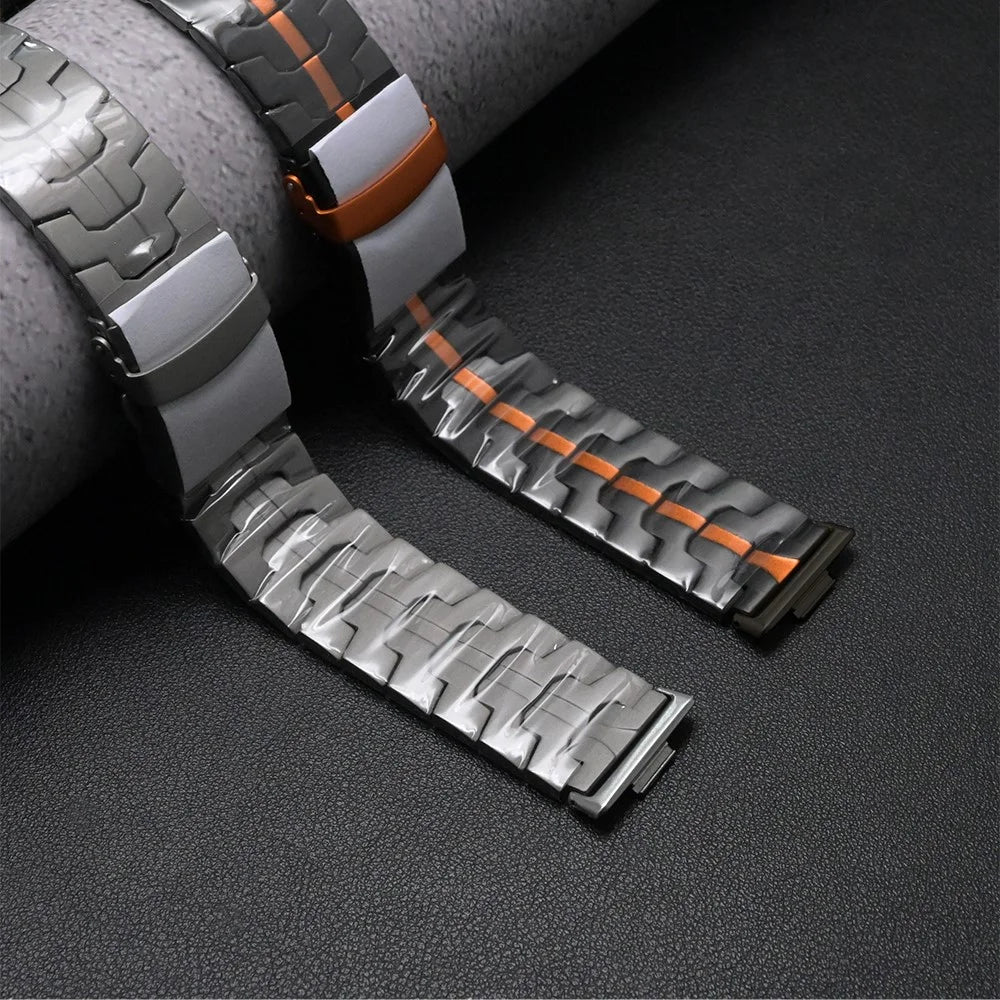 For Huawei Watch Fit Titanium Alloy Watch Strap Adjustable Wristband with Stainless Steel Buckle - Black - 5