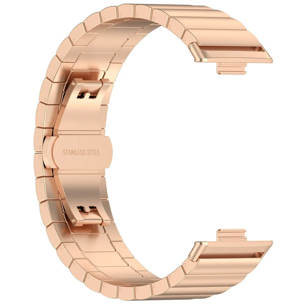 Stainless Steel Watch Band For Huawei Watch Fit 4  /  Fit 4 Pro Wrist Strap with Splite Butterfly Clasp - Rose Gold - 2