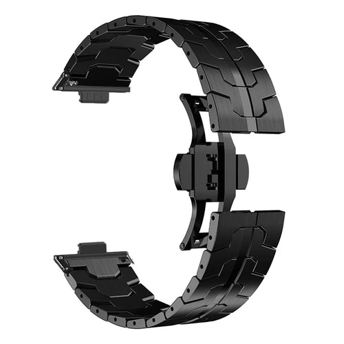 Watch Band For Huawei Watch Fit 3  /  Fit 4  /  Fit 4 Pro Split Butterfly Clasp Stainless Steel Strap - Black - 1