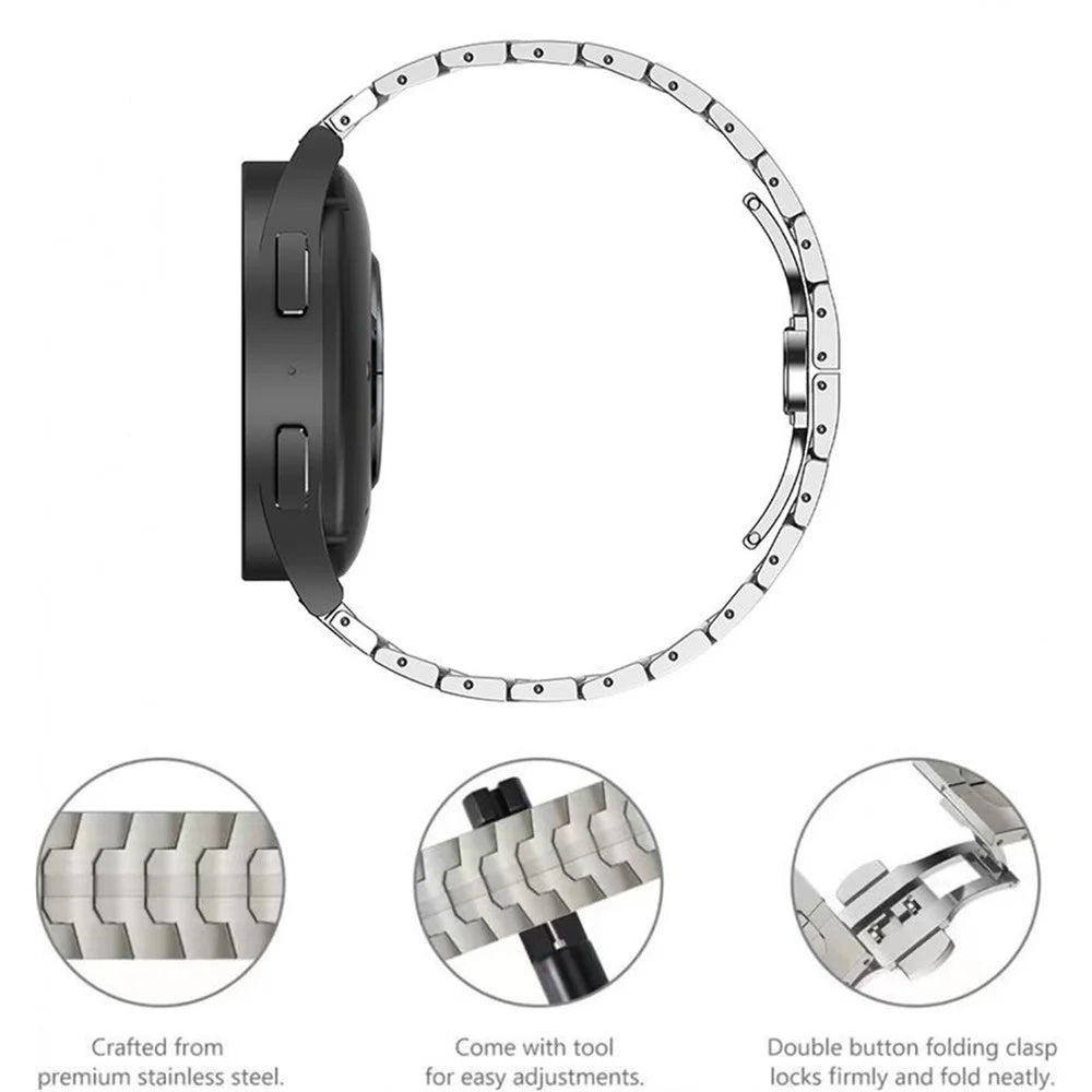 Watch Band For Huawei Watch Fit 3  /  Fit 4  /  Fit 4 Pro Split Butterfly Clasp Stainless Steel Strap - Black - 4