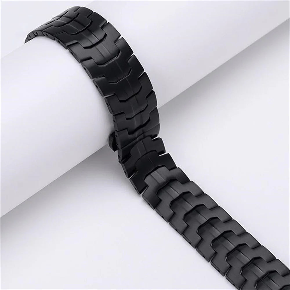 Watch Band For Huawei Watch Fit Split Butterfly Clasp Stainless Steel Wrist Strap - Black - 2