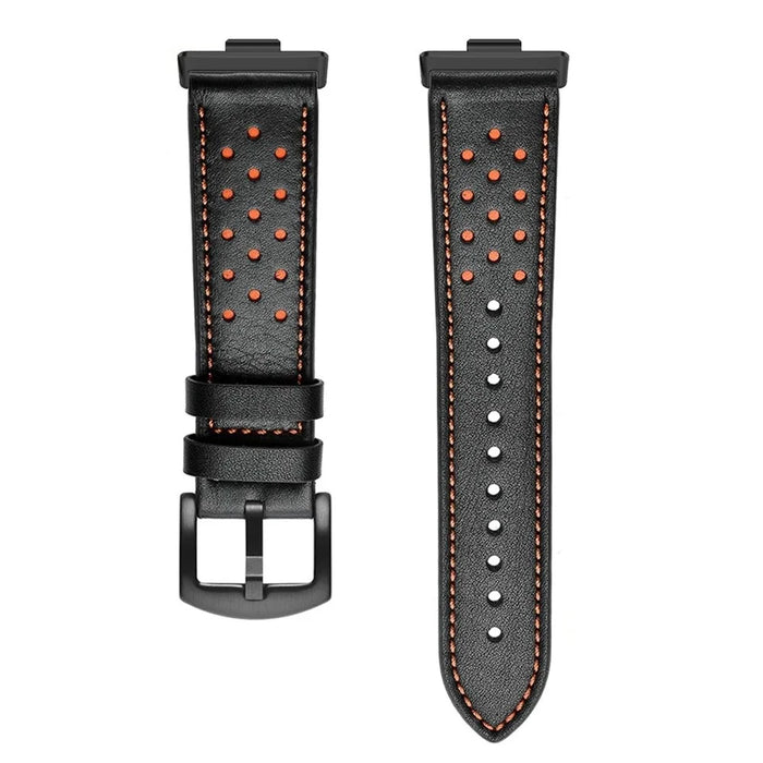 For Huawei Watch Fit 2 Genuine Leather Watch Band Multi-Hole Design Adjustable Strap - Black - 3