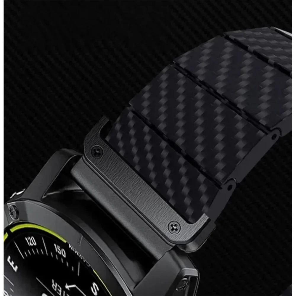 22mm Quick Release Magnetic Strap for Garmin Fenix 8 Pro AMOLED 47mm  /  Fenix 8 47mm  /  Fenix E 47mm Carbon Fiber Watch Band - Black - 5