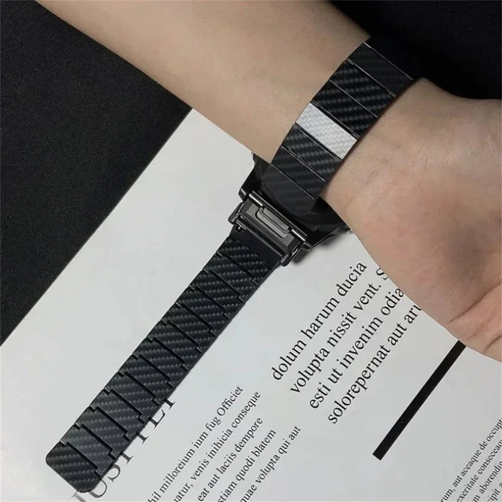 22mm Quick Release Magnetic Strap for Garmin Fenix 8 Pro AMOLED 47mm  /  Fenix 8 47mm  /  Fenix E 47mm Carbon Fiber Watch Band - Black - 6