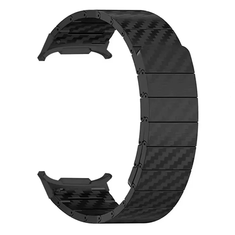 Carbon Fiber Watch Band for Samsung Galaxy Watch8 Classic 46mm / Watch8 44mm / 40mm Magnetic Wrist Strap - Black - 3