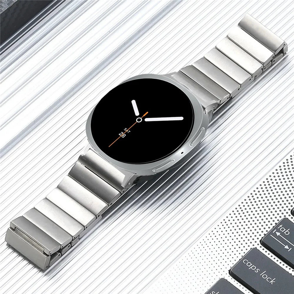 Stainless Steel Watch Band For Samsung Galaxy Watch8 40mm  /  44mm  /  Watch8 Classic 46mm Wrist Strap with Splite Butterfly Clasp - Black - 5