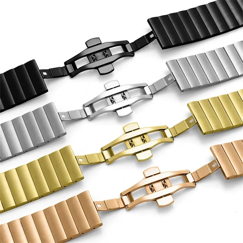 Stainless Steel Watch Band For Samsung Galaxy Watch8 40mm  /  44mm  /  Watch8 Classic 46mm Wrist Strap with Splite Butterfly Clasp - Black - 6