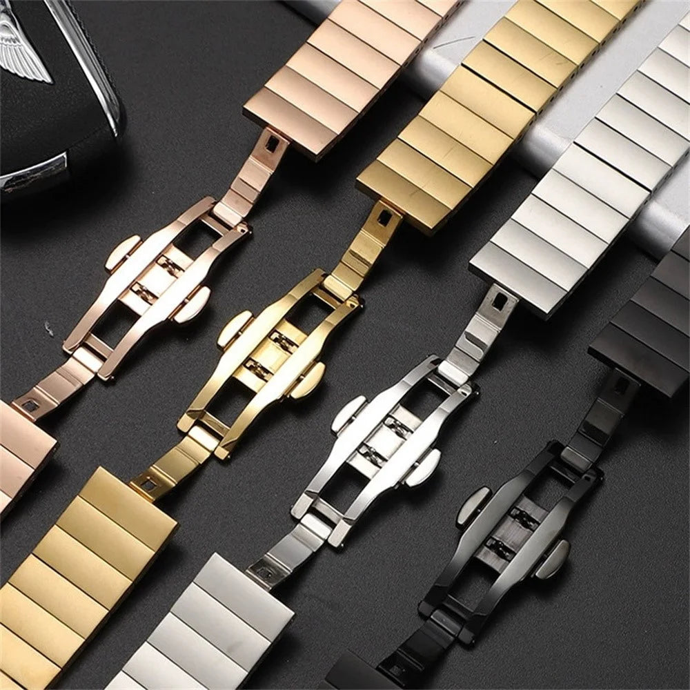 Stainless Steel Watch Band For Samsung Galaxy Watch8 40mm  /  44mm  /  Watch8 Classic 46mm Wrist Strap with Splite Butterfly Clasp - Black - 7