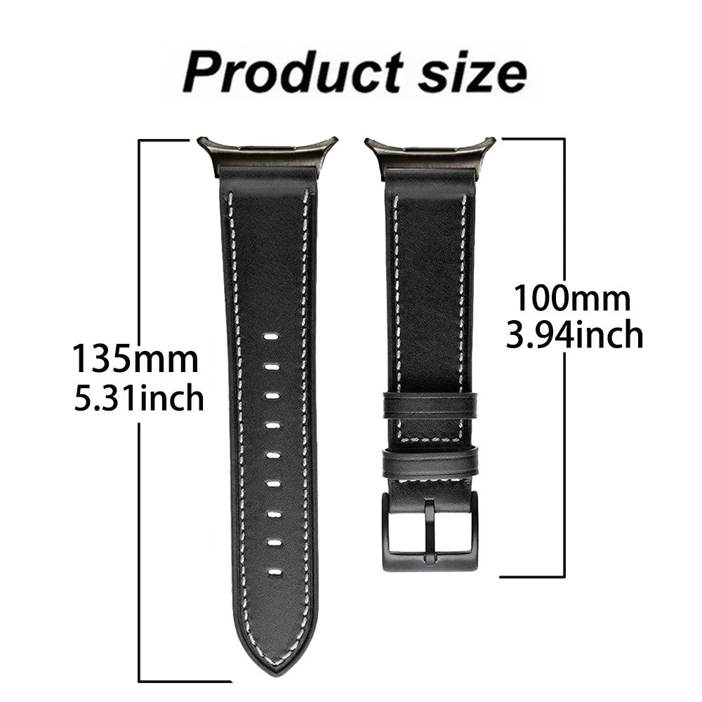 Genuine Cow Leather Band for Samsung Galaxy Watch Ultra2 47mm / Watch Ultra (2025) 47mm / Watch Ultra 47mm Stitching Line Watch Strap - Brown - 3