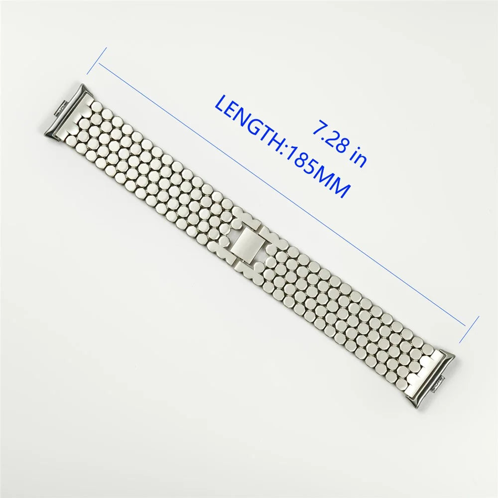 Replacement Strap for Xiaomi Smart Band 10 Pro / 9 Pro / 8 Pro / Redmi Watch 6 / 5 / 4 Fish Scale Stainless Steel Watch Band - Black - 6